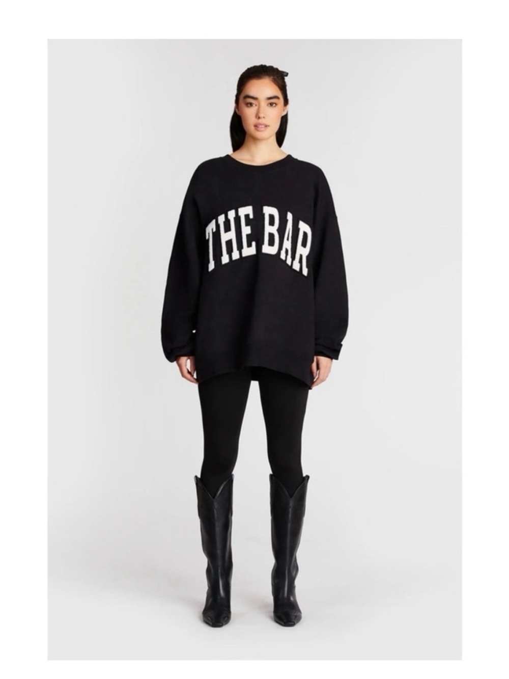 The Bar Arlo Black Sweatshirt with White Logo